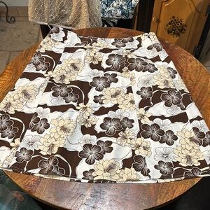 Style & Co. Brown and Cream Floral A-line Skirt